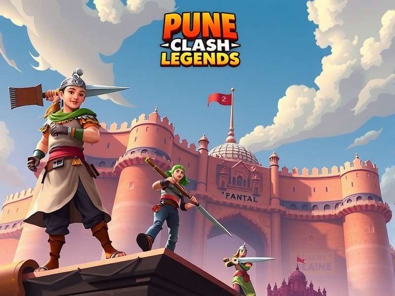 Pune Clash Legends Official Cover Art Pune Clash Legends game cover featuring Maratha warriors and Shaniwar Wada fort